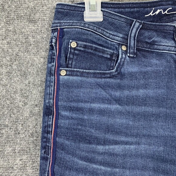 Inc.  Skinny Leg Jeans Women 6 Side Stripe Frayed Hems Whiskering - Picture 4 of 11